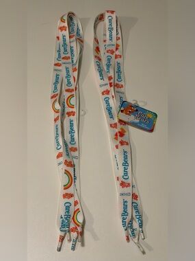 NWT Vtg Care Bears Graphic White Shoelaces Retro Cartoon Y2K Shoelaces Deadstock